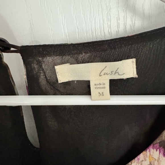 Nordstrom Lush black floral baby doll dress size medium - Picture 3 of 3